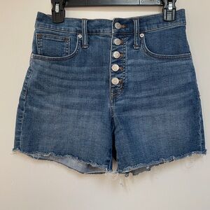 Madewell High Rise Denim Shorts Derby Wash Button-Front Edition Size 25 …